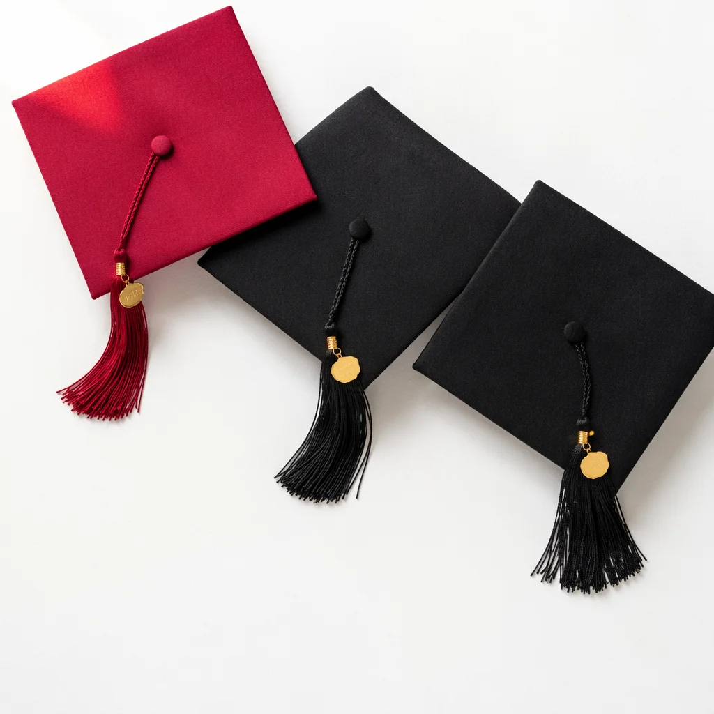 Graduation Caps Flat Lay Celebration Background