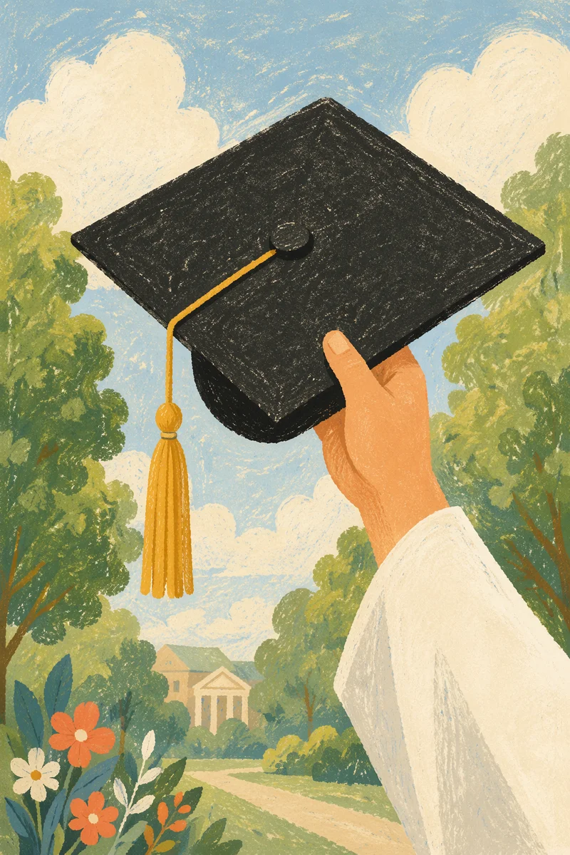 Graduation Cap Raised in Celebration