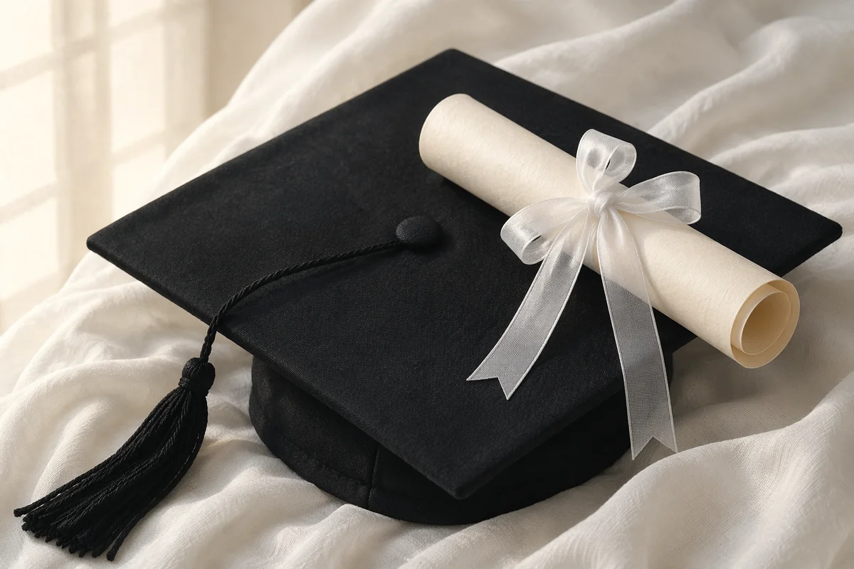 Elegant Graduation Cap and Diploma Celebration