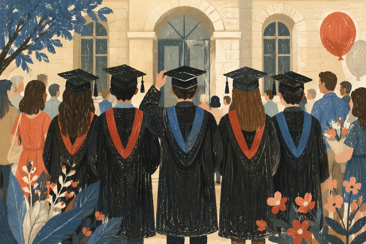 Thankful Graduation Celebration Outside Campus Hall