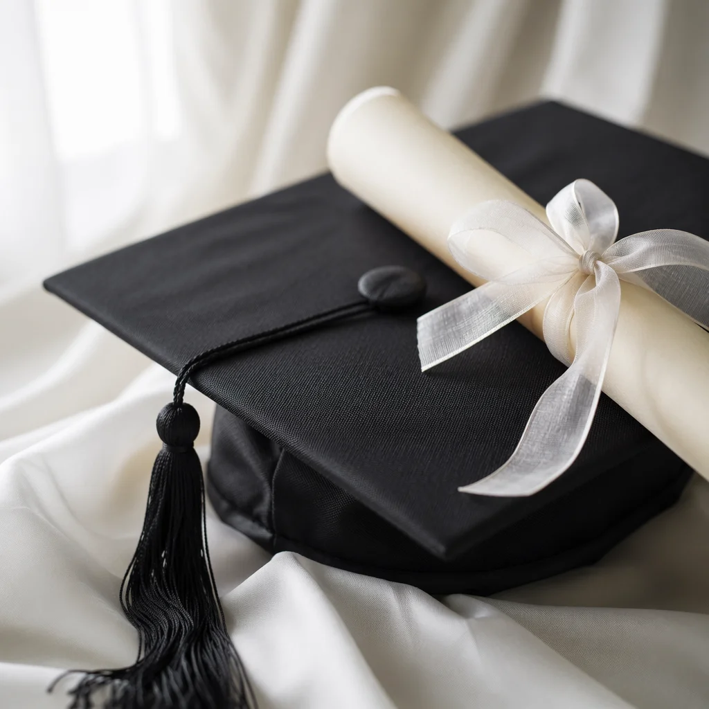 Elegant Graduation Cap and Diploma Ceremony