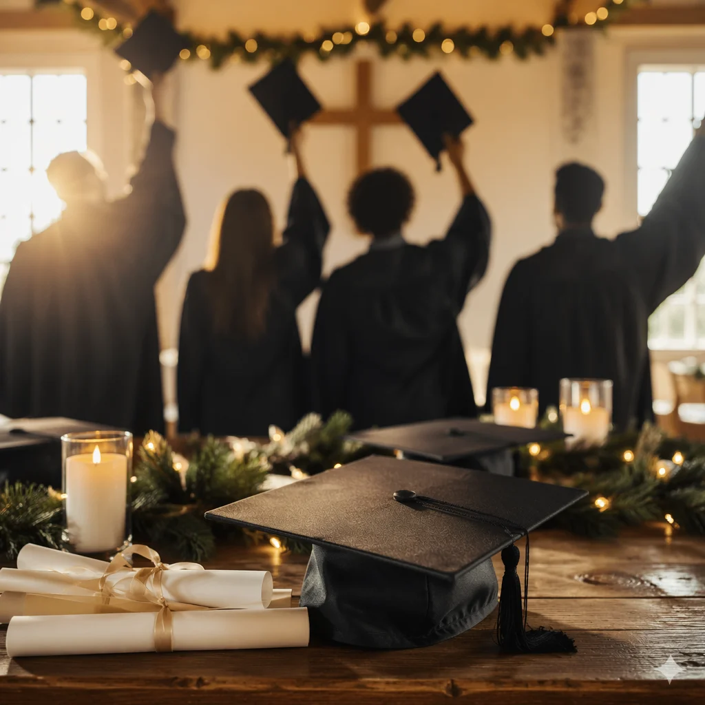 Church Hall Graduation Cap Celebration