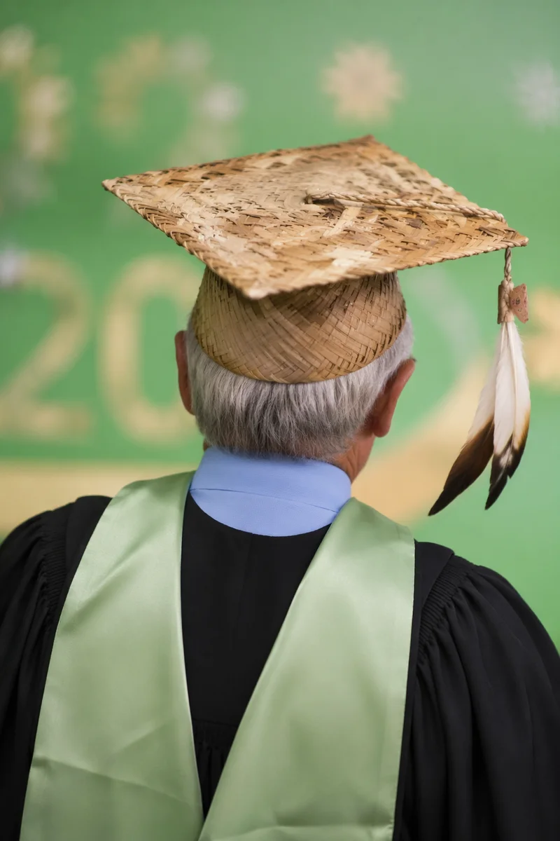 Handwoven Graduation Cap Ceremony Portrait
