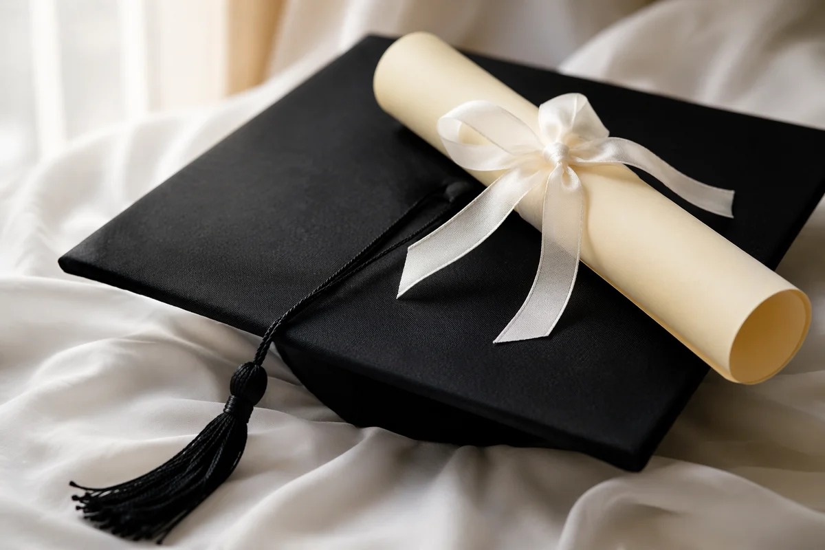 Elegant Graduation Cap and Diploma Celebration