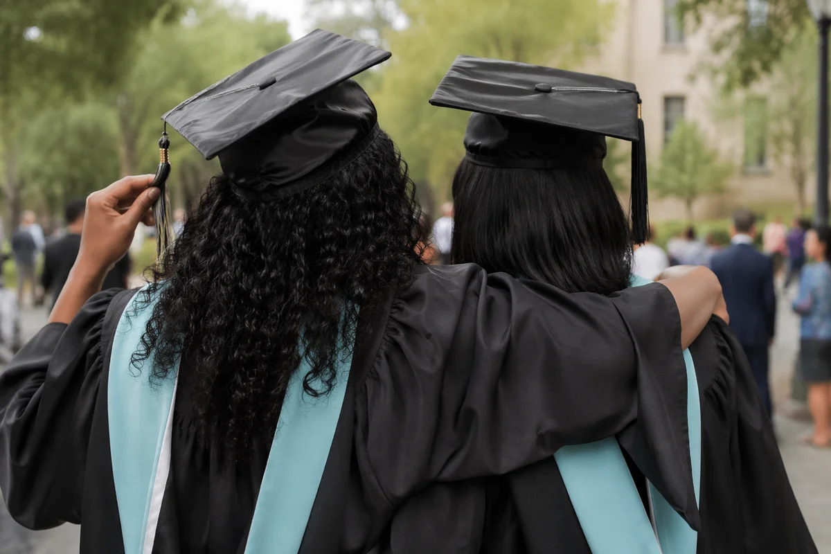 Outdoor Graduation Ceremony with Grateful Graduates