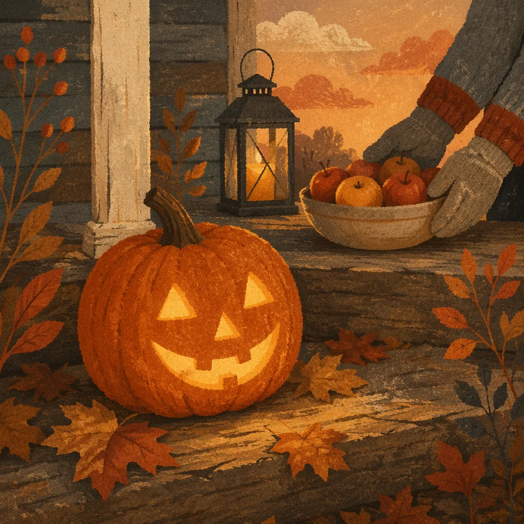 Peaceful Jack O Lantern Porch Welcome