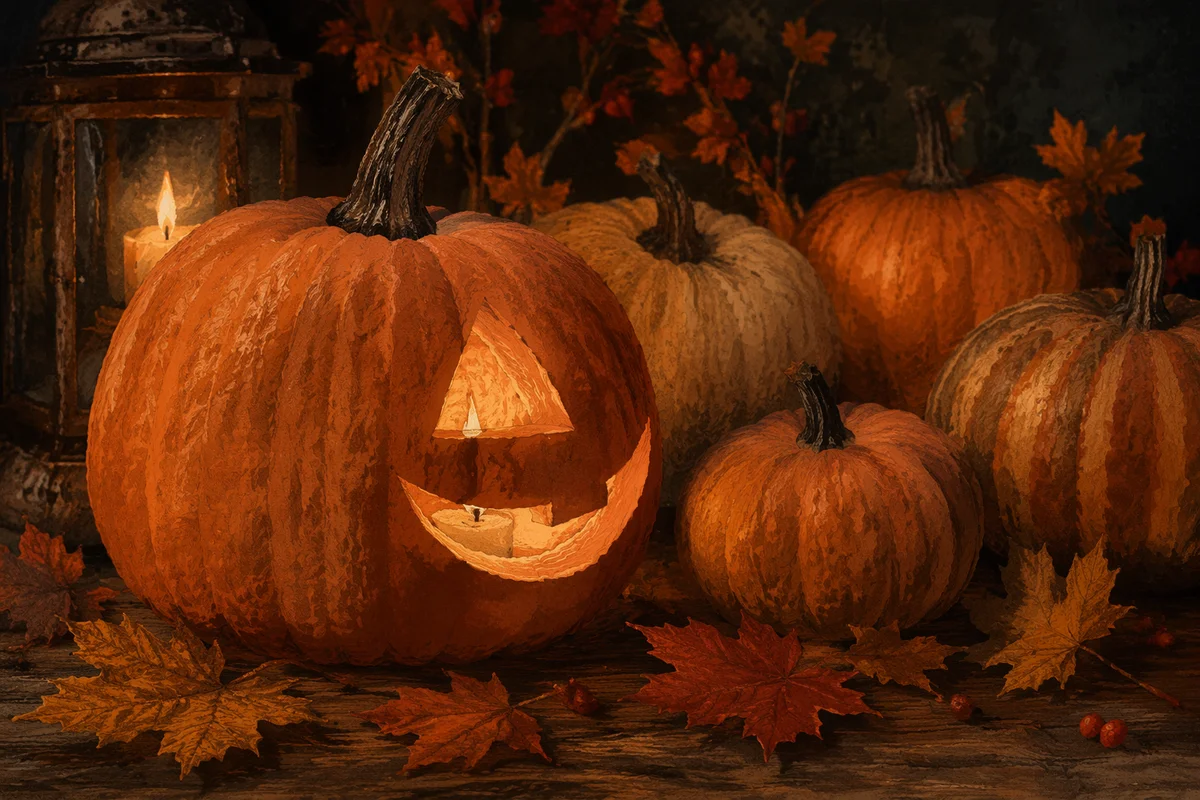 Glowing Halloween Jack O Lantern Pumpkins