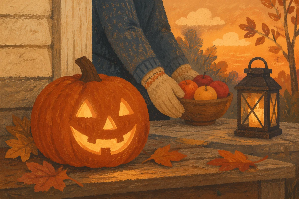 Peaceful Jack O Lantern Porch Welcome