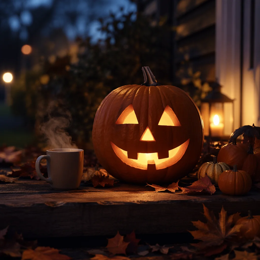 Cozy Glowing Jack O Lantern Porch