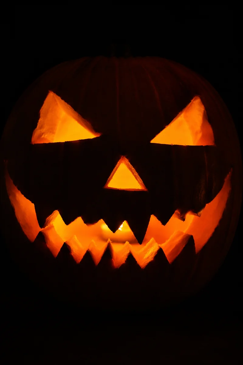 Glowing Carved Halloween Jack O Lantern