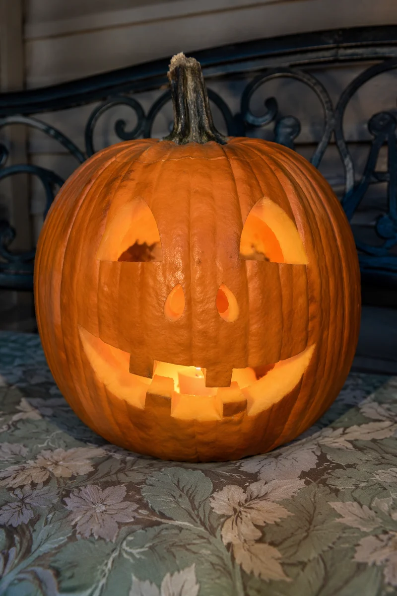 Cozy Hand Carved Pumpkin Lantern