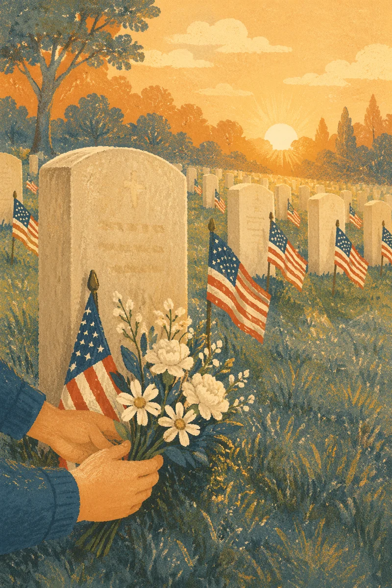 Memorial Day Tribute at Flag-Lined Cemetery