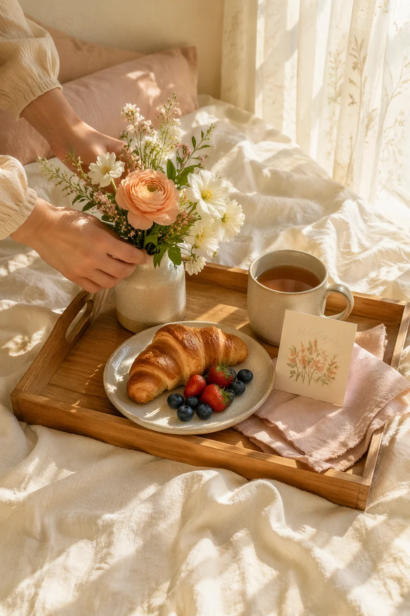 Mothers Day Breakfast in Bed Flowers