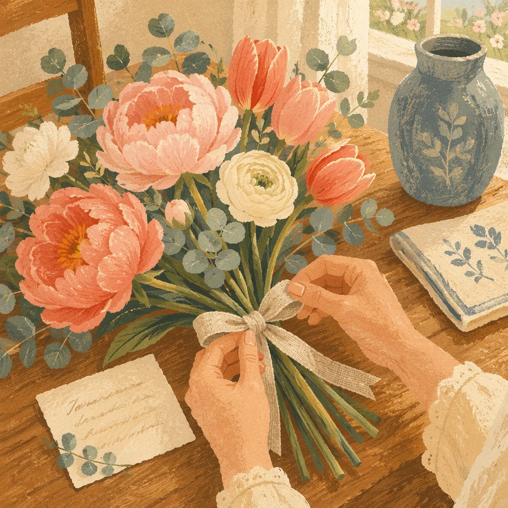 Mother’s Day Bouquet With Cream Gift Card
