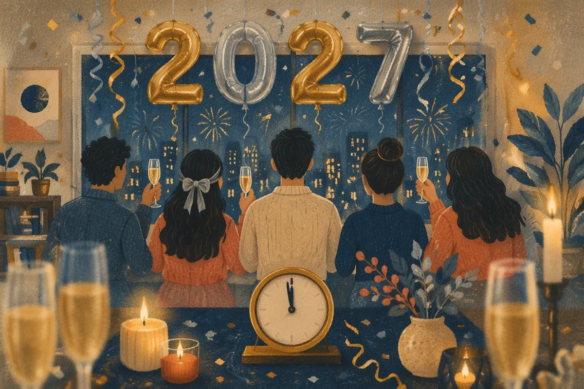 Cozy New Year 2027 Midnight Celebration