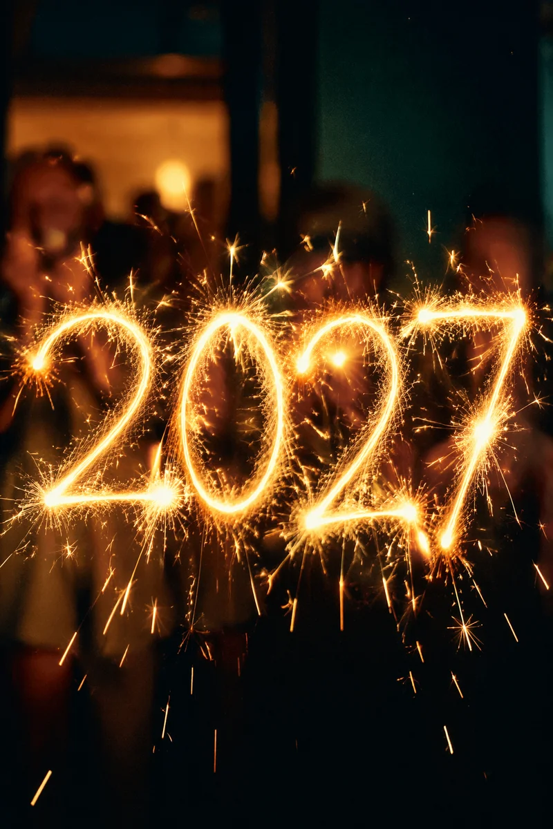 Glowing 2027 New Year Sparkler Countdown