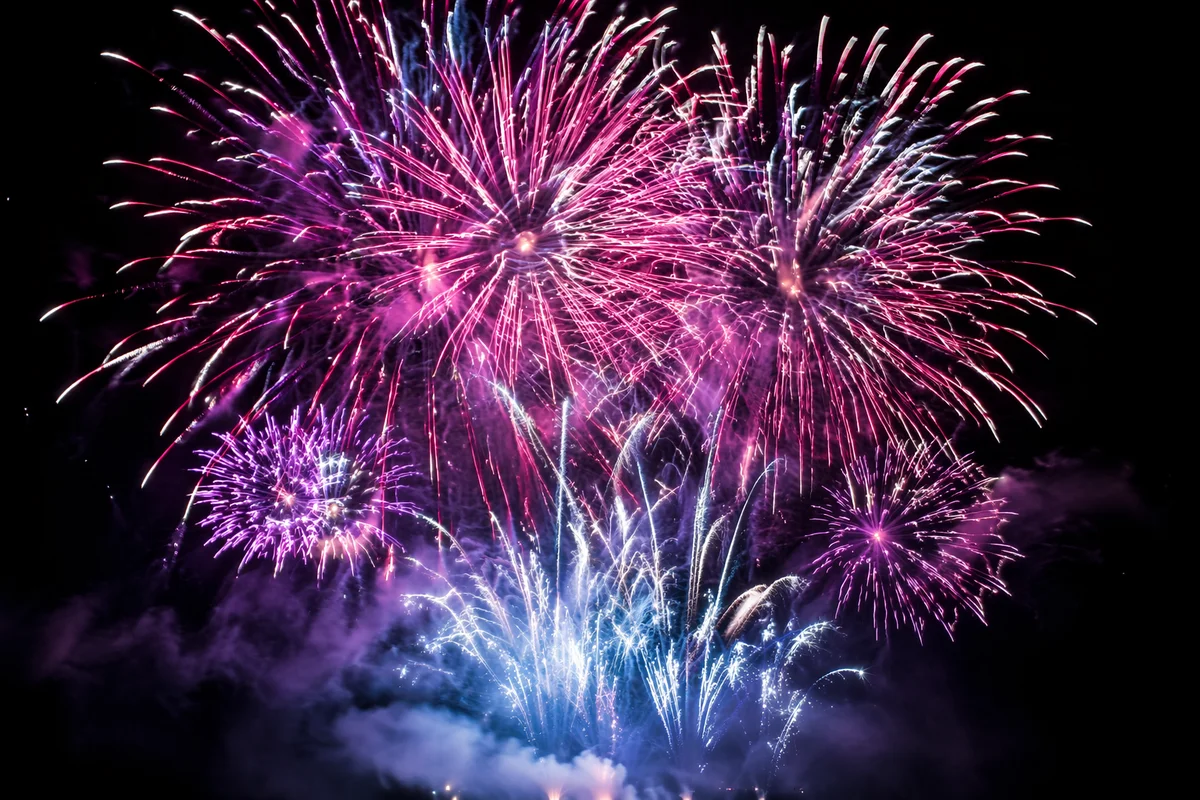 New Year Midnight Fireworks Celebration