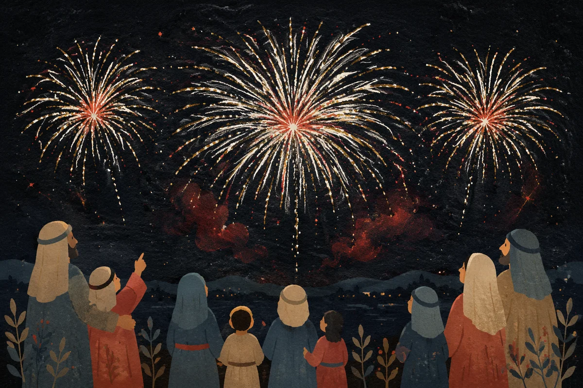 Elegant New Year Fireworks Night Celebration