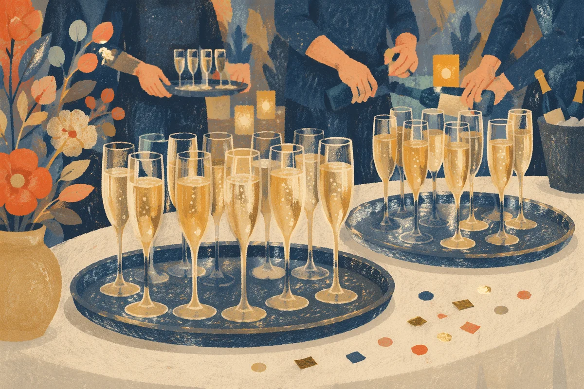 Elegant Holiday Champagne Toast with Confetti