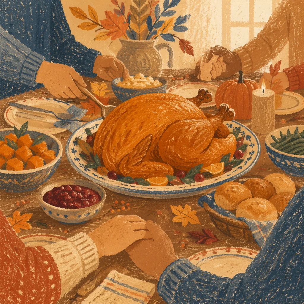 Thanksgiving Turkey Feast at Farmhouse Table