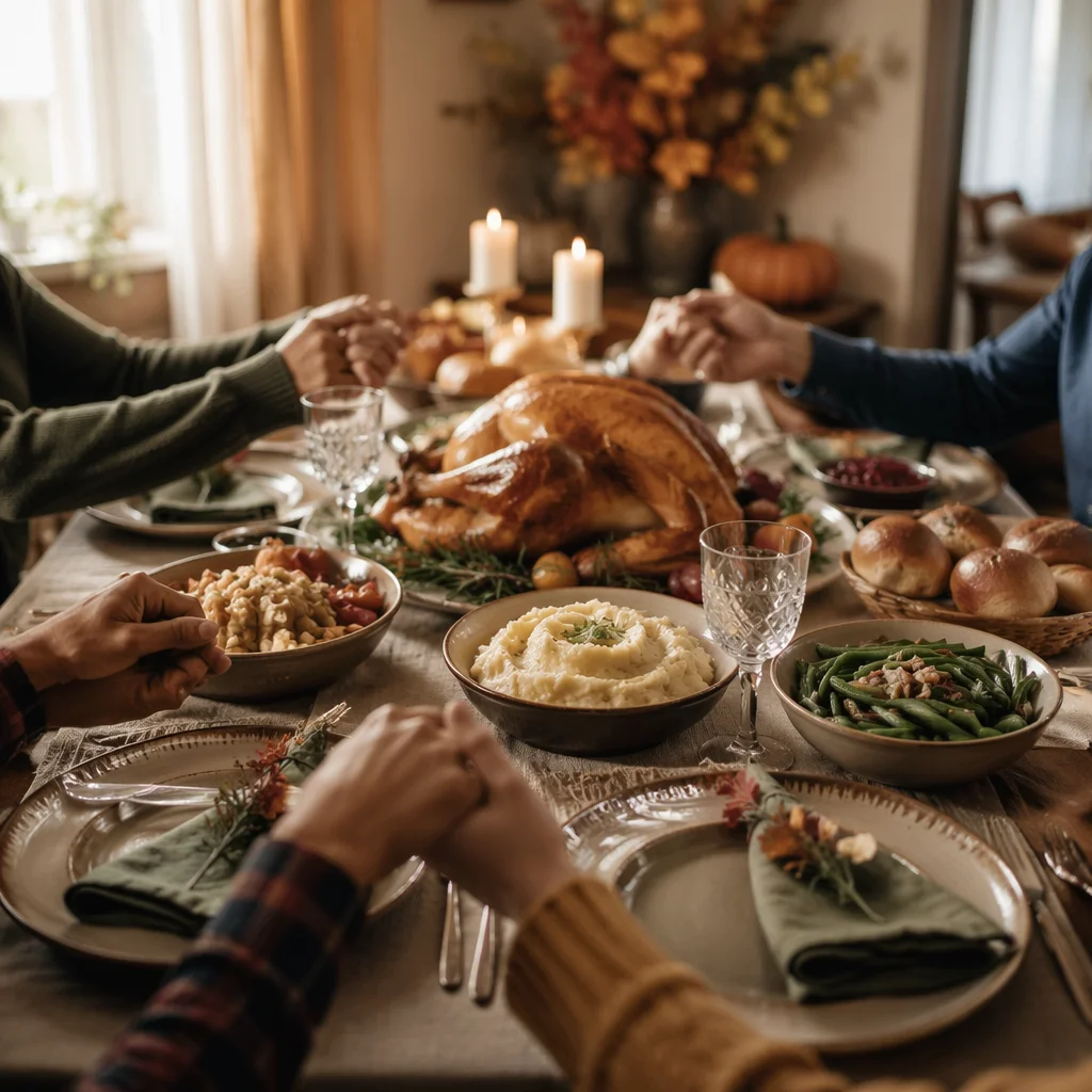 Thanksgiving Prayer Around a Turkey Feast