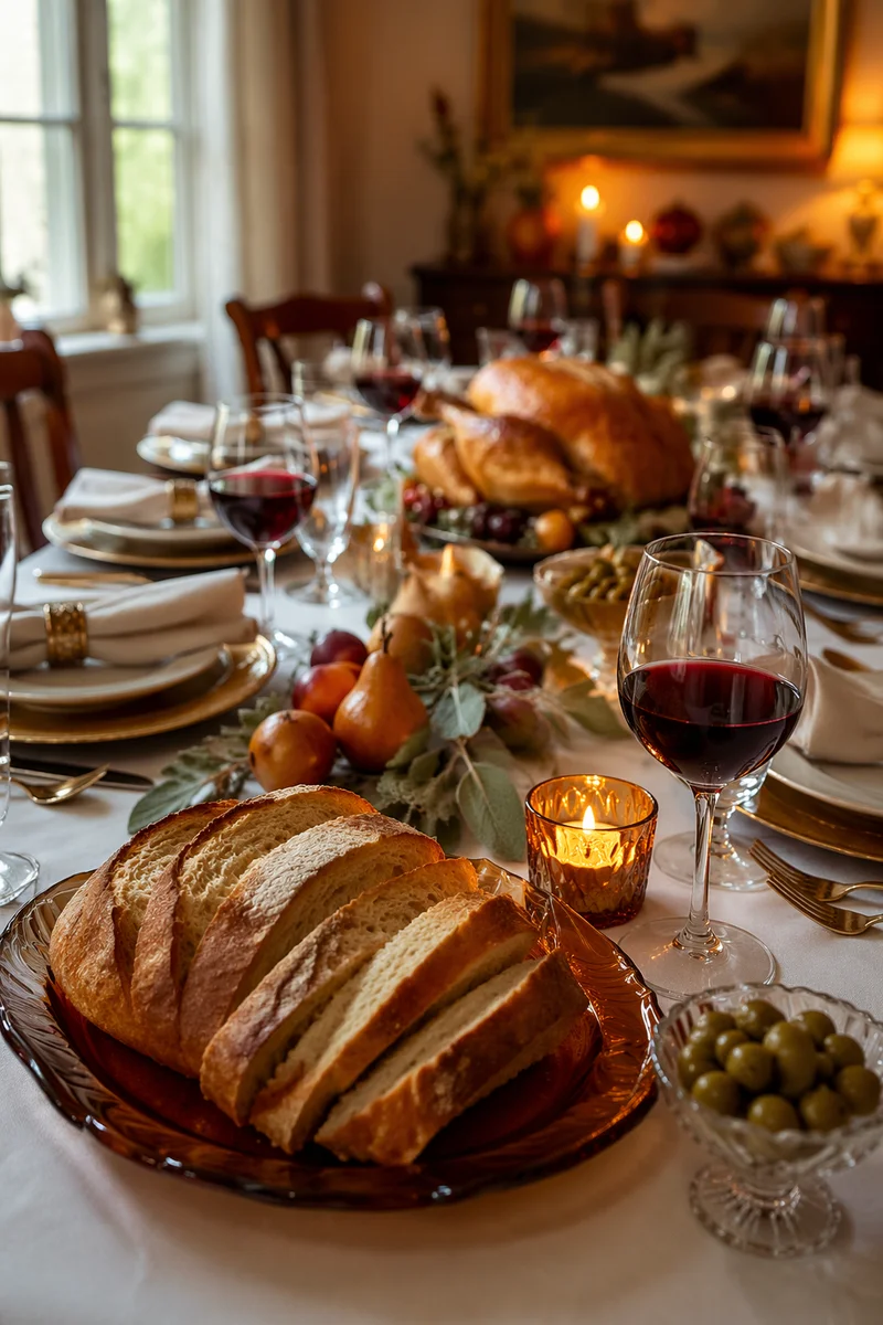 Elegant Thanksgiving Feast with Turkey Table