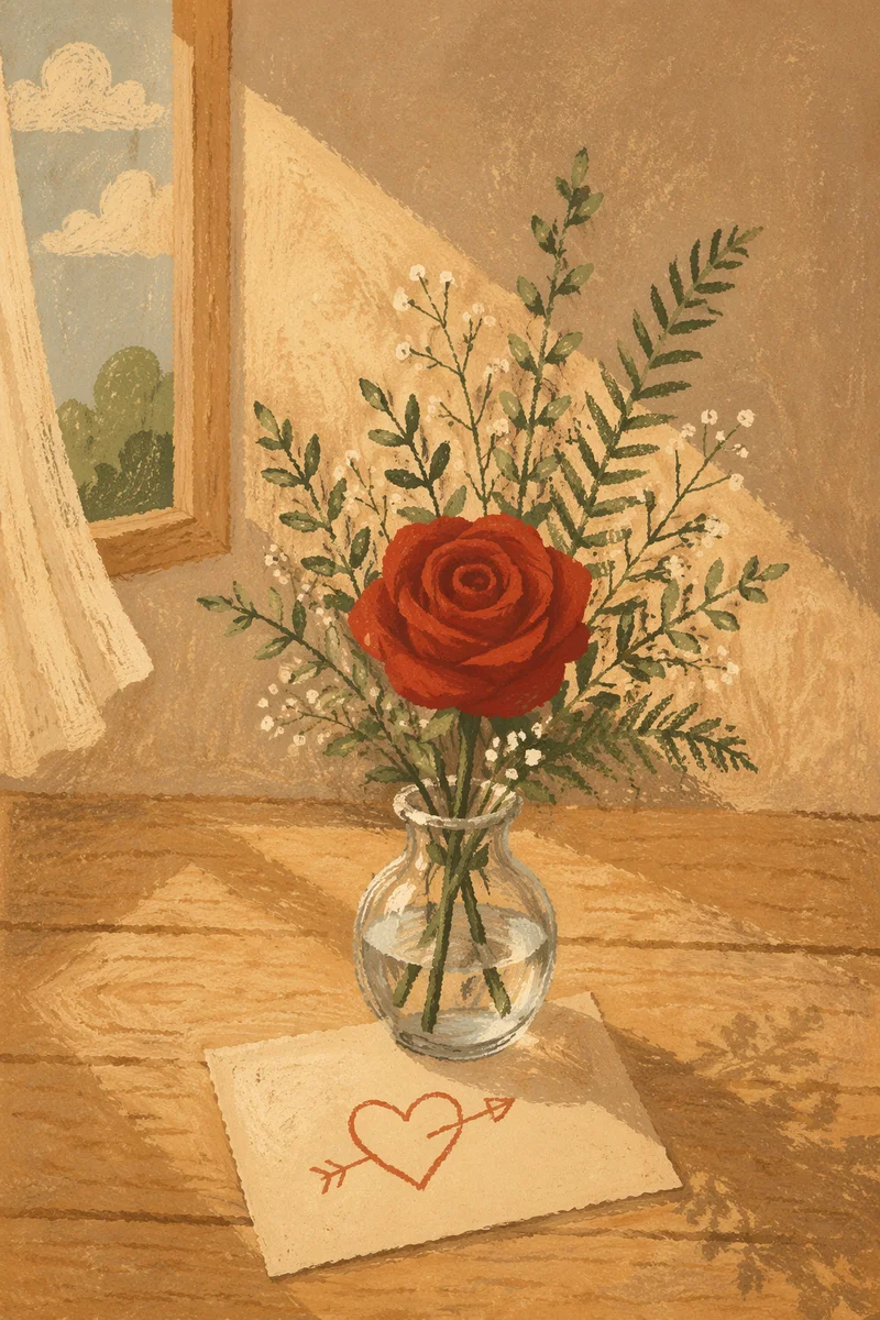 Romantic Red Rose Valentine Still Life