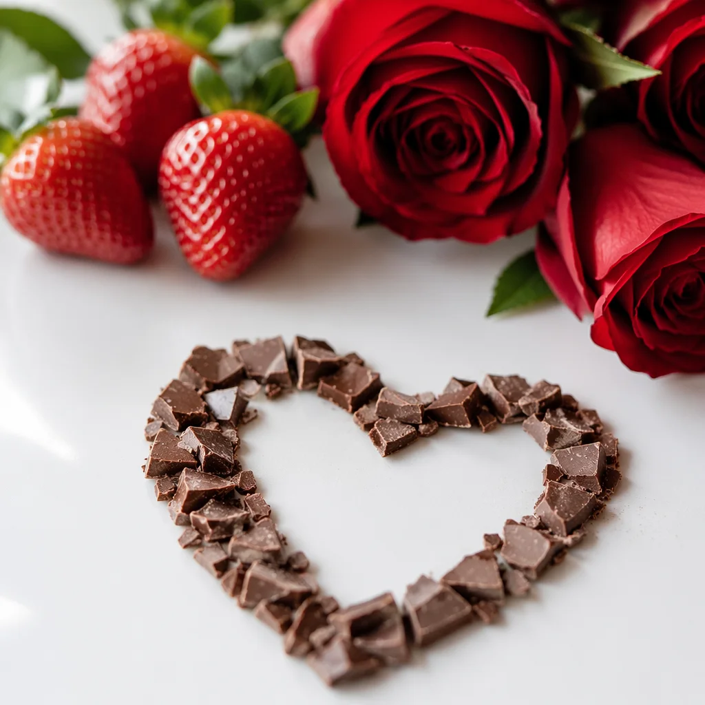 Valentine Chocolate Heart With Roses