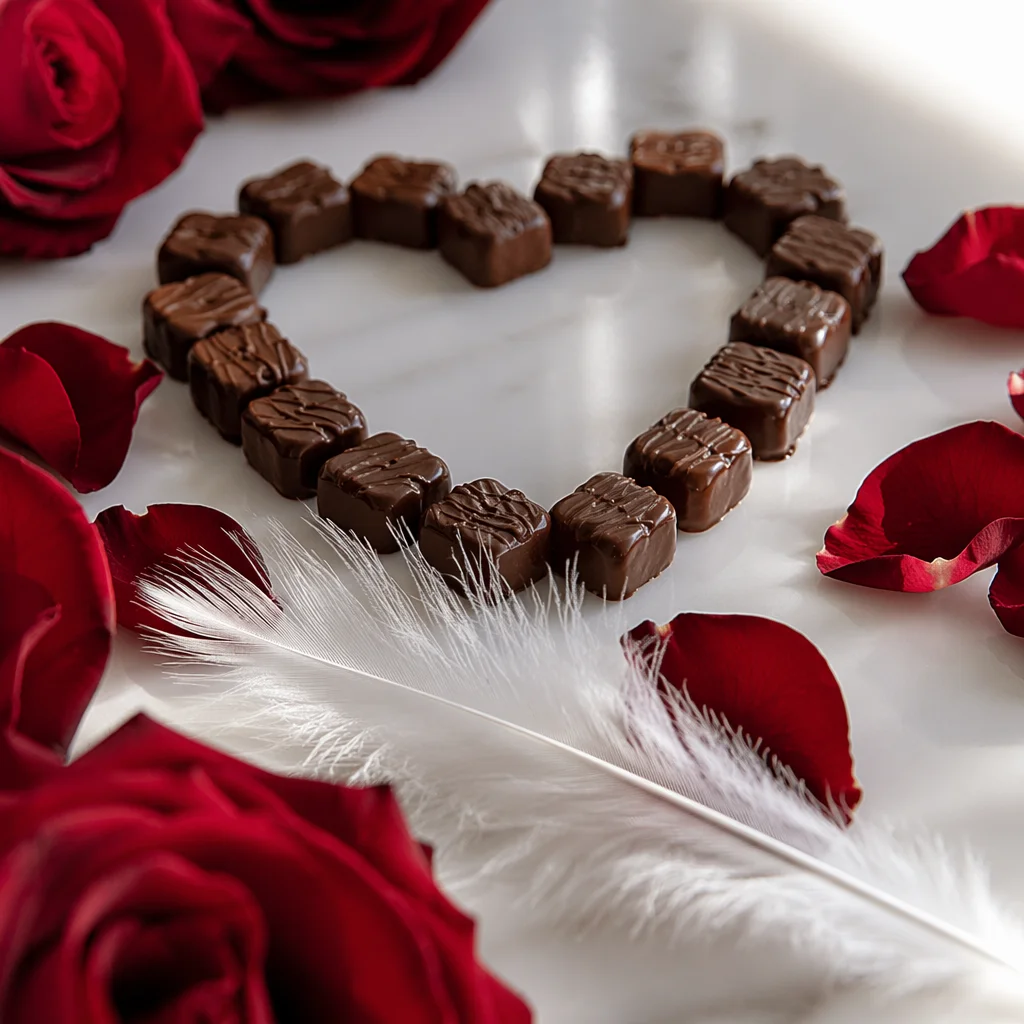 Romantic Valentine Heart with Roses and Chocolates