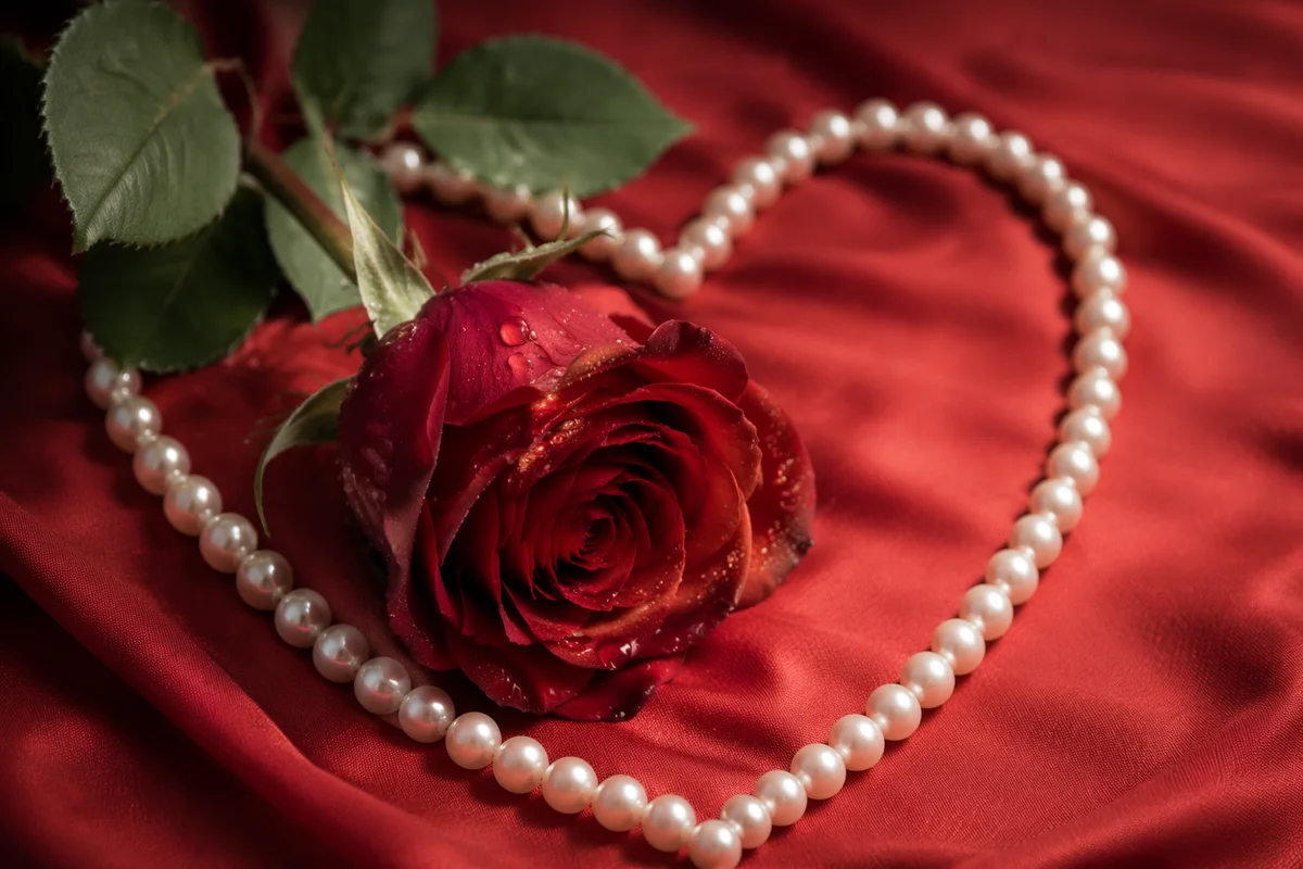 Valentine Rose with Pearl Heart