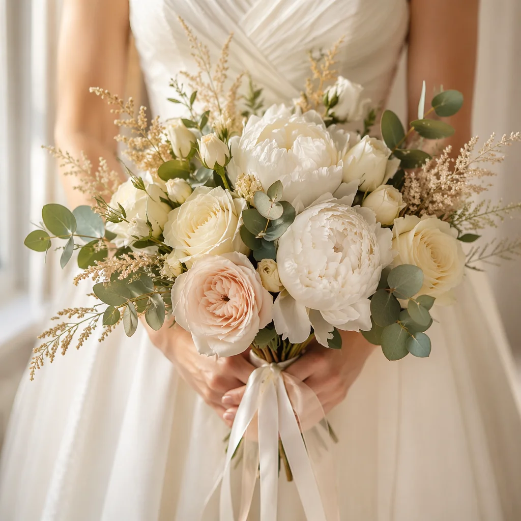 Elegant Bridal Bouquet with White Flowers
