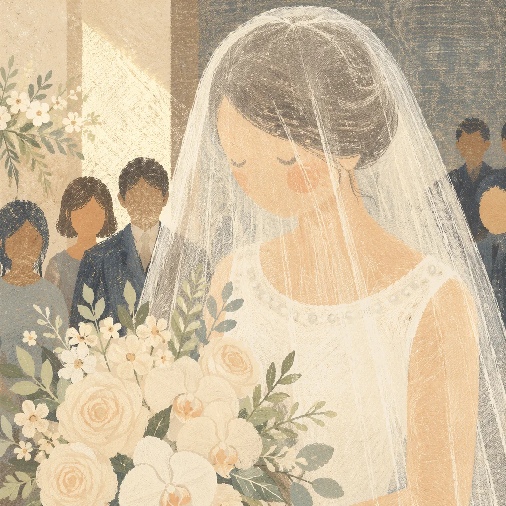 Bride Holding White Floral Wedding Bouquet