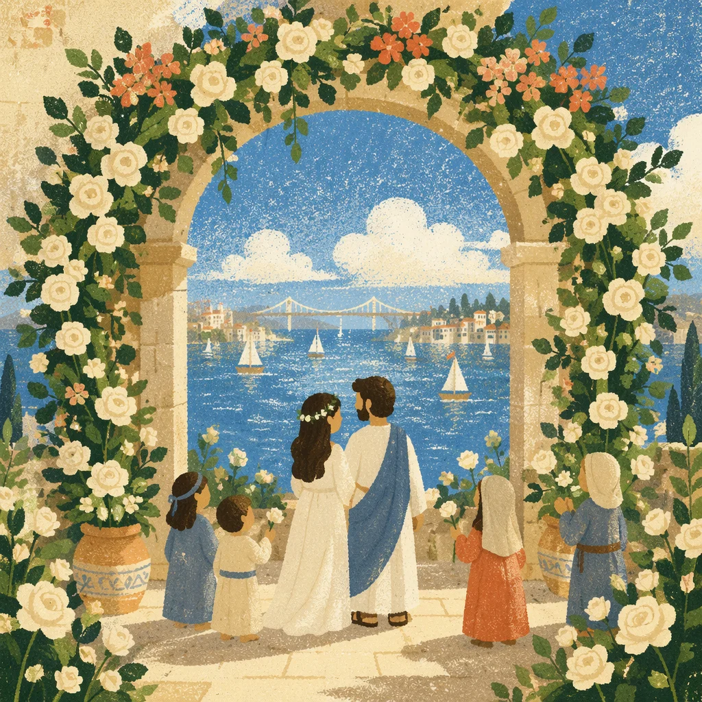 Outdoor Wedding Floral Arch by the Bay