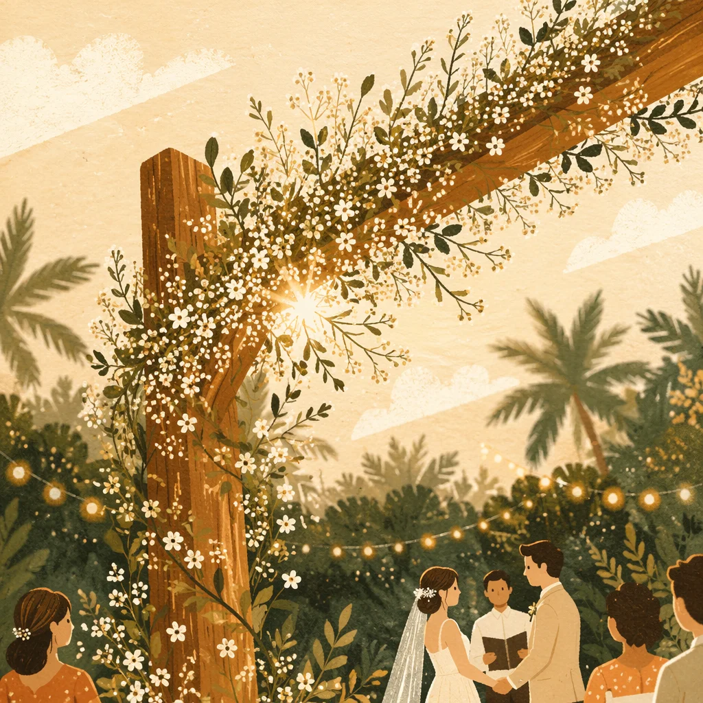 Outdoor Wedding Arch with Wildflowers Glow