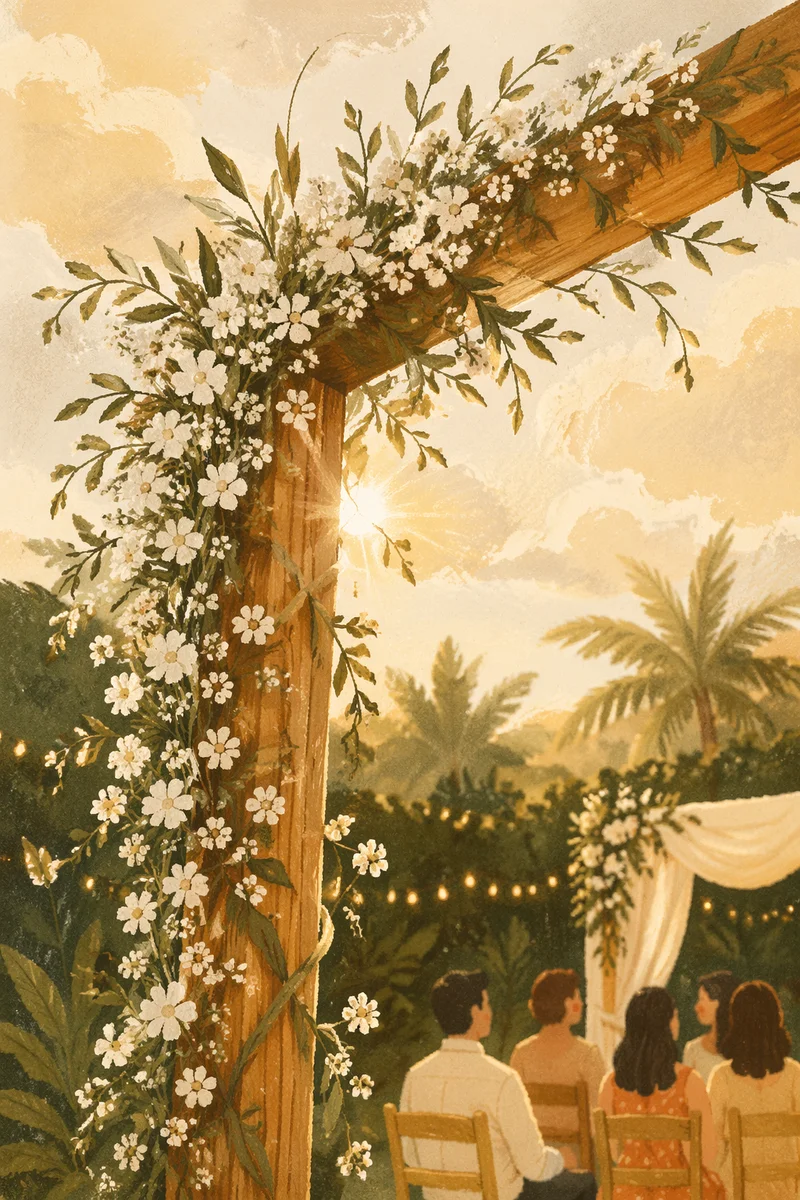 Outdoor Wedding Arch with Wildflowers