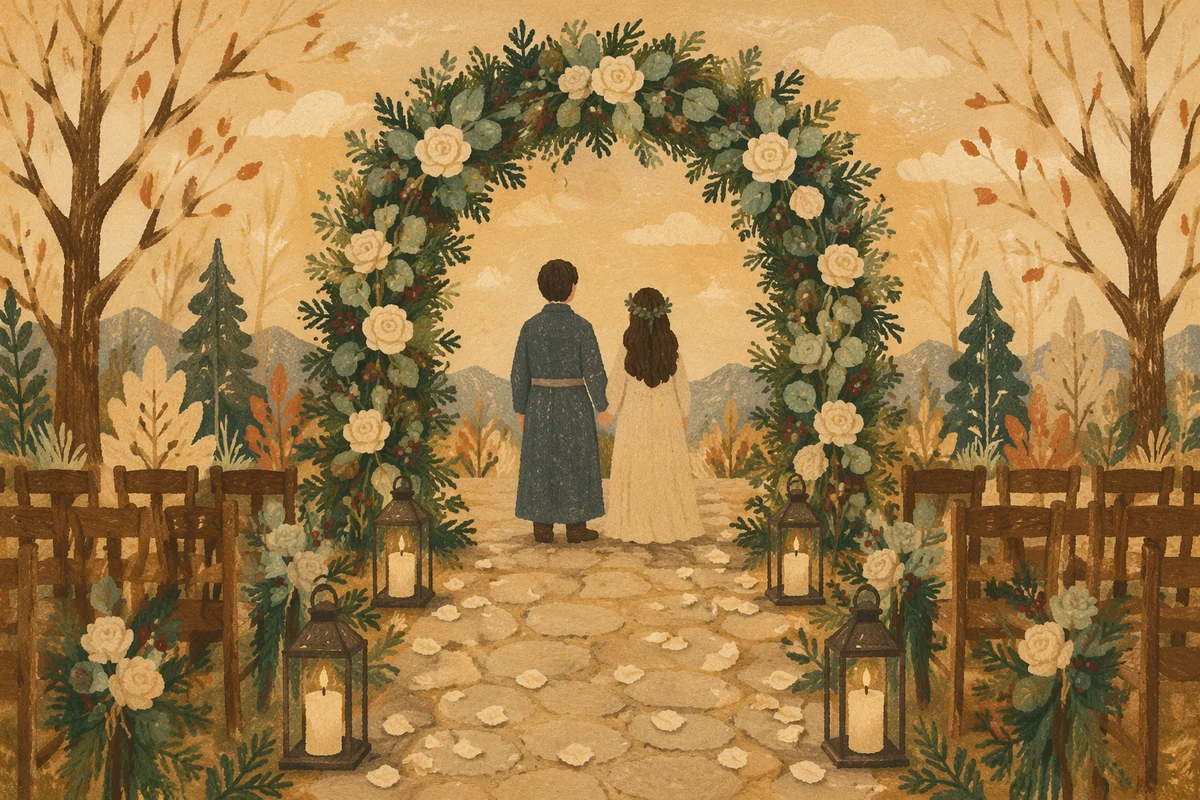 Holiday Garden Wedding Floral Arch