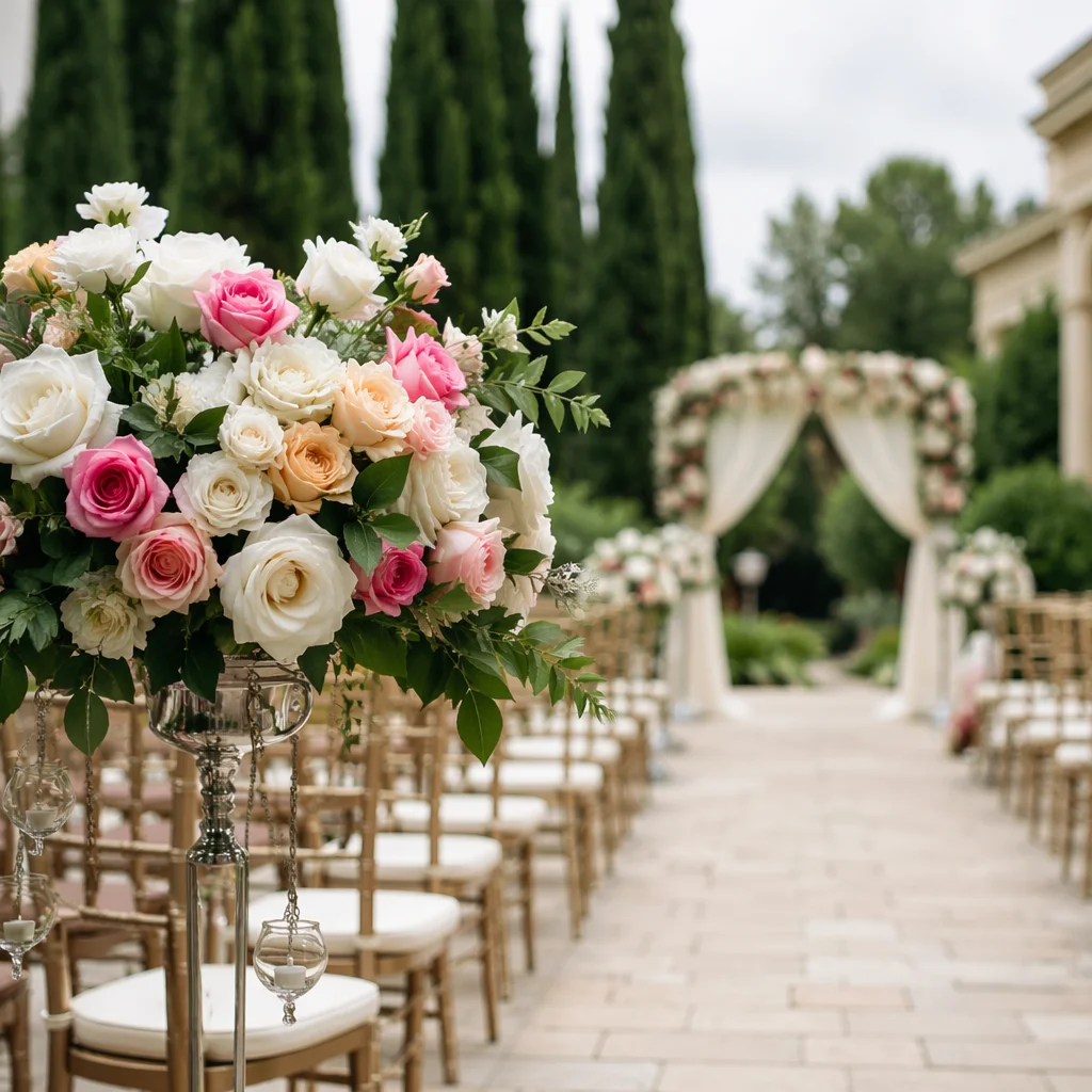 Romantic Outdoor Wedding Floral Ceremony Arch