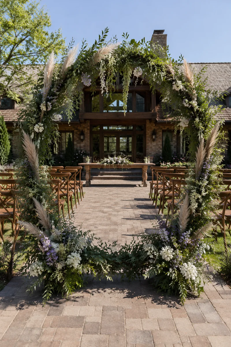 Outdoor Wedding Ceremony Floral Arch Garden