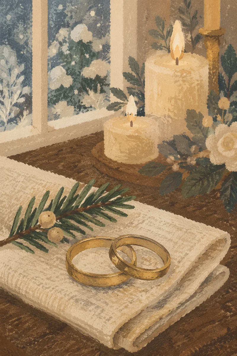Elegant Gold Wedding Rings by Candlelight