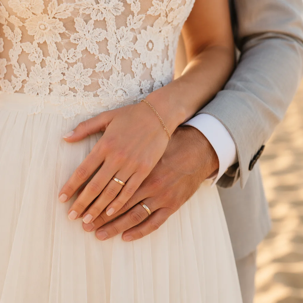 Elegant Gold Wedding Rings Close Up