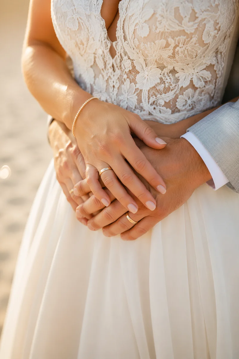Elegant Gold Wedding Rings Close Up