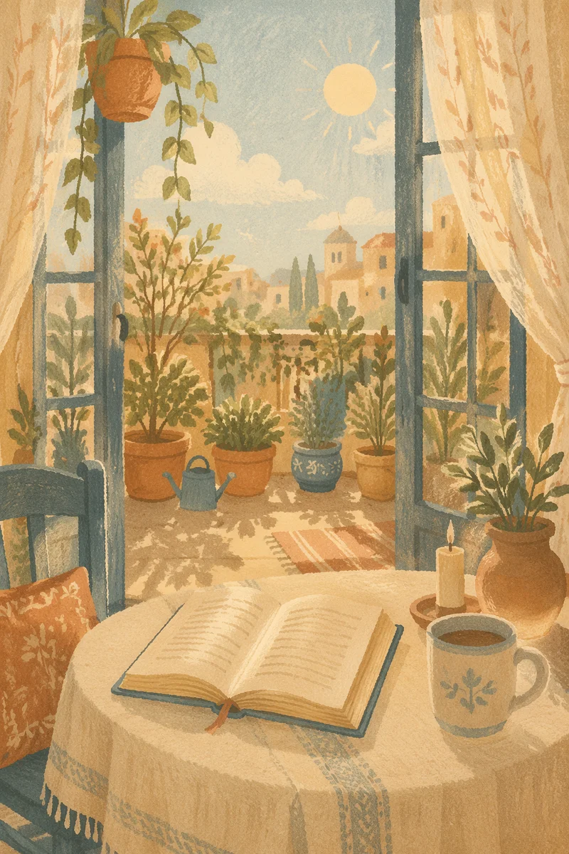 Morning Balcony Terrace Seen From Living Room