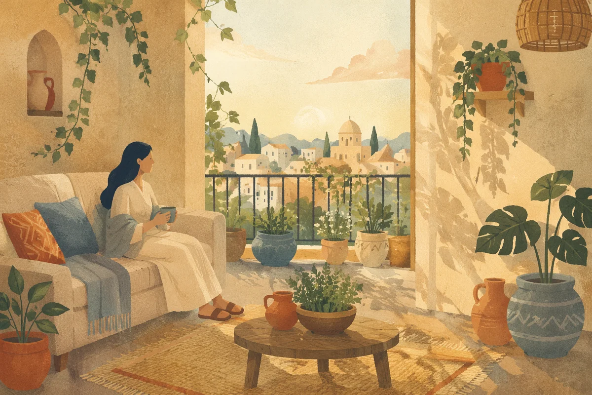 Morning Balcony Terrace View from Living Room