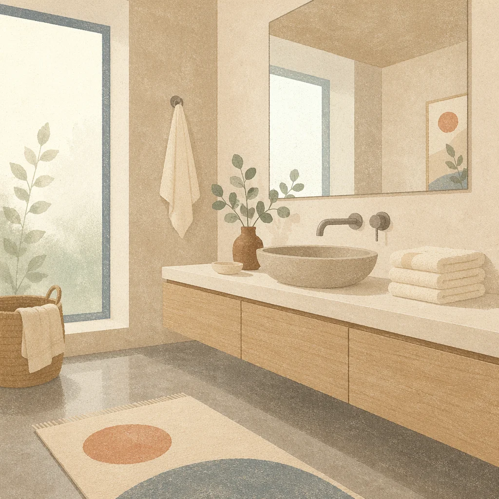 Serene Minimalist Modern Bathroom Interior