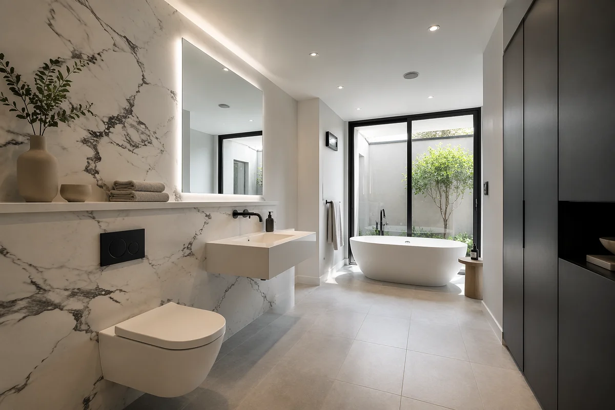 Modern Minimalist Bathroom with Spa Atmosphere