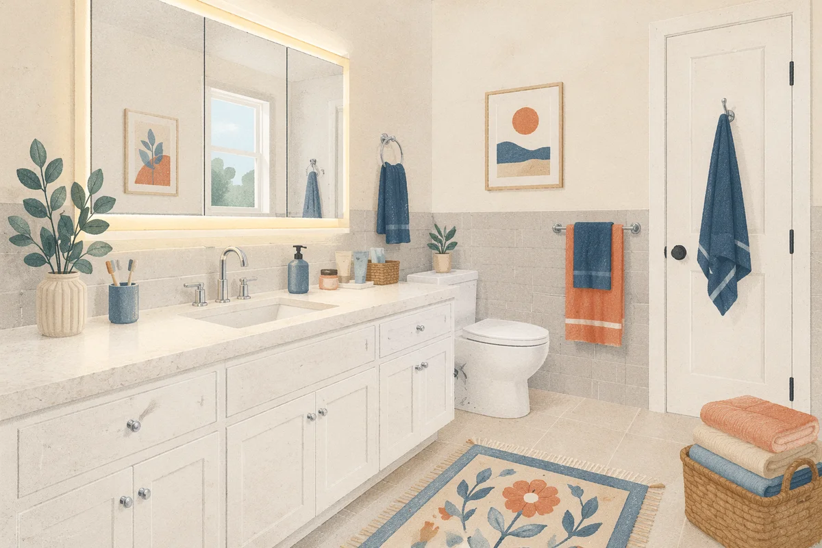 Clean Modern Bathroom with White Tiles