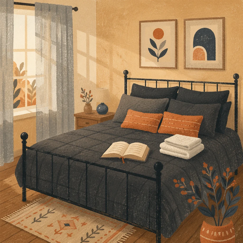 Cozy Bedroom with Warm Morning Light