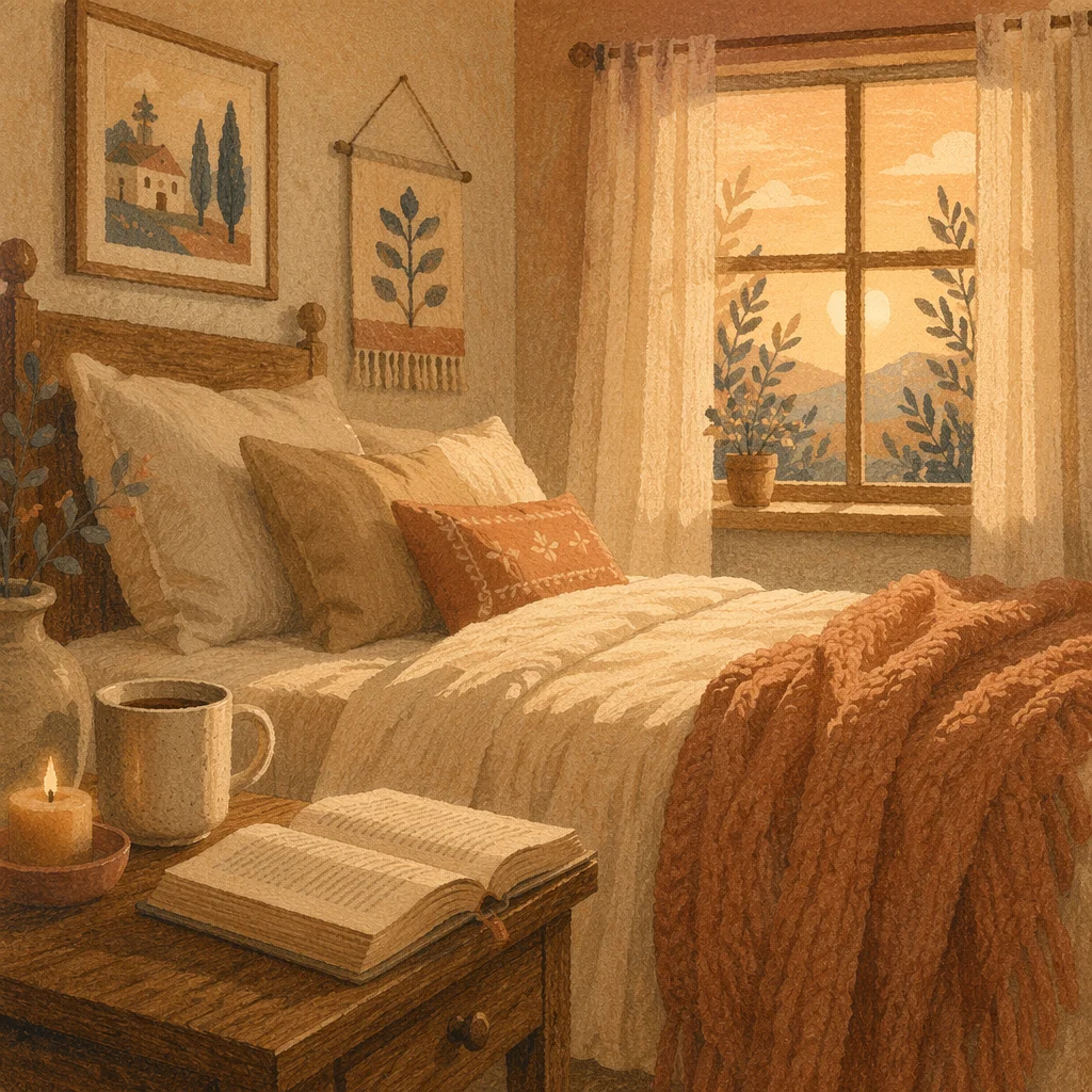 Cozy Dawn Bedroom for Morning Devotion