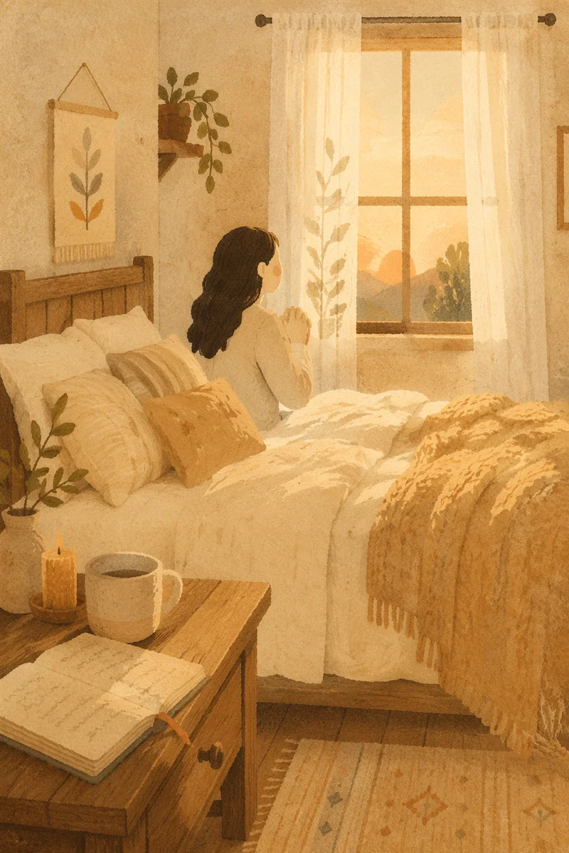Cozy Dawn Bedroom Prayer Corner