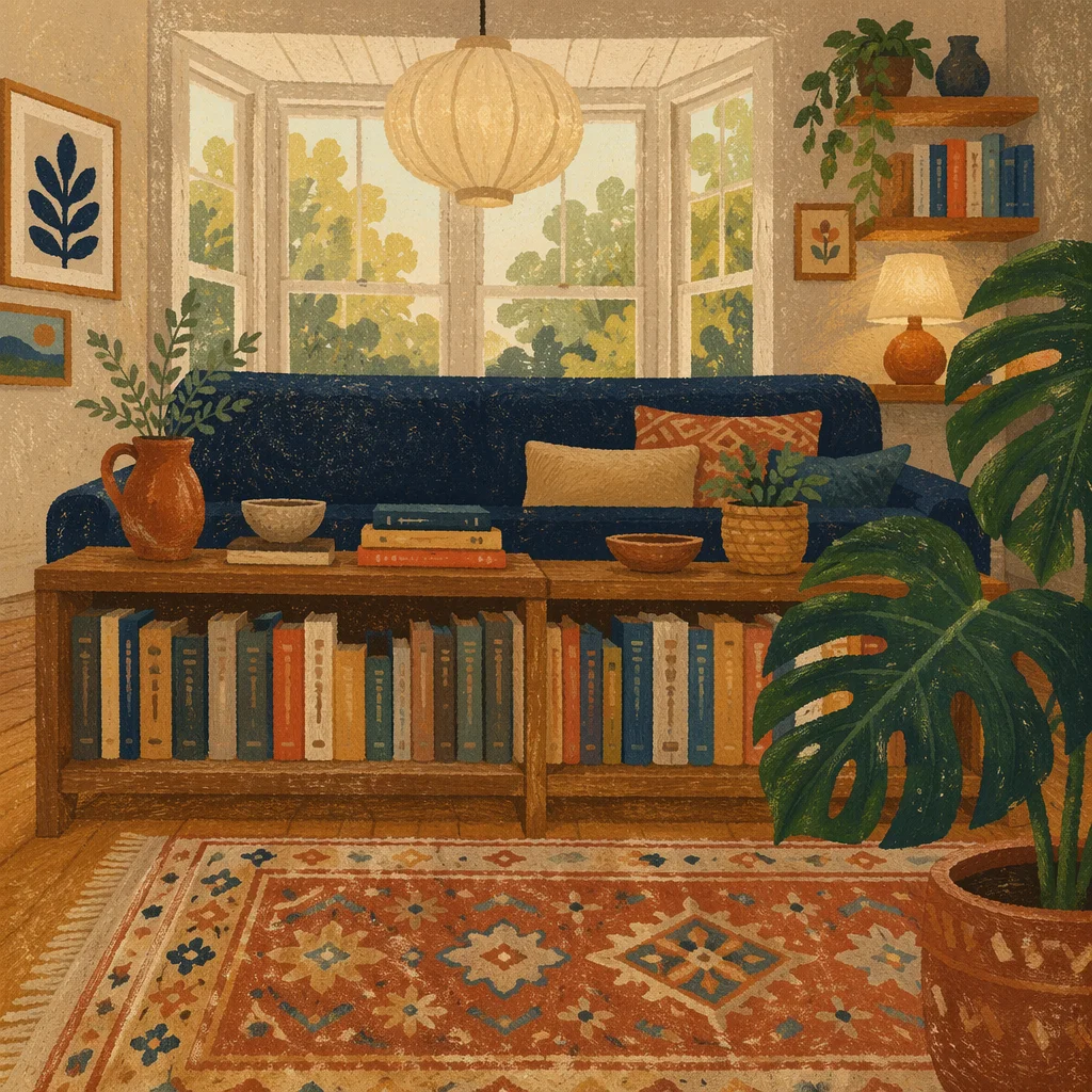 Cozy Home Library Reading Nook Interior